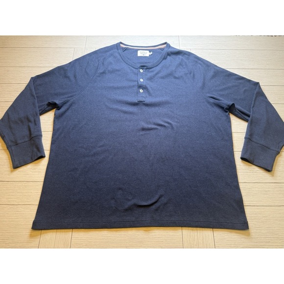 The Normal Brand Men's XXXL 3XL Puremeso Henley Blue Chambray Long‎ Sleeve Shirt - Picture 1 of 11